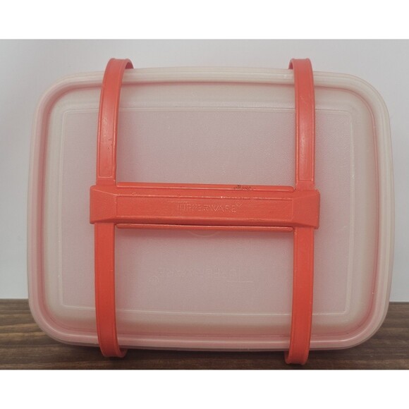 Tupperware Pack N Carry Lunch Box Set Vintage Paprika Red #1254-3 - Picture 2 of 16